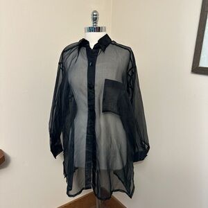 Vintage OPUS 204 Black Sheer Top Size 2
